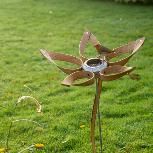 Staked Bird Feeder Flower