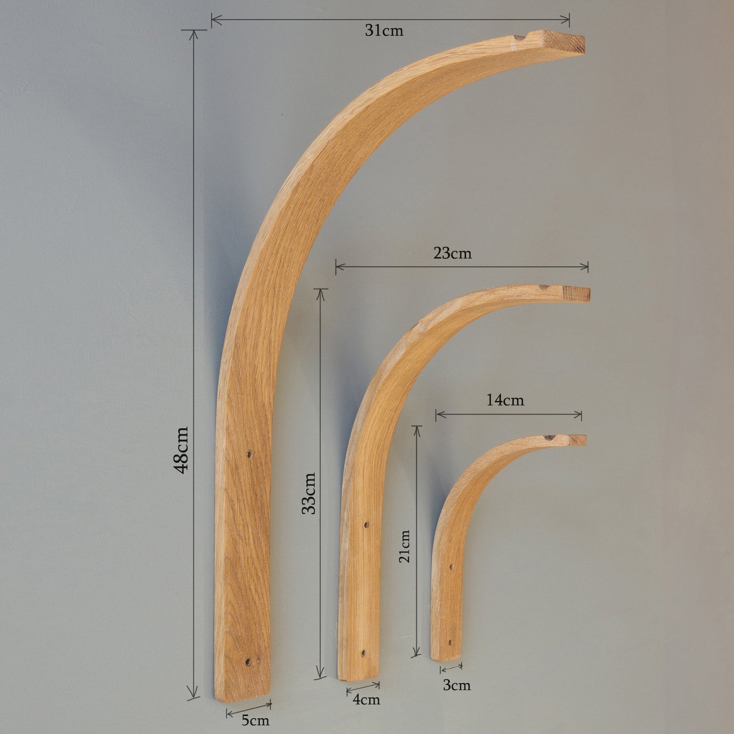 Wooden wall bracket | minimalist scandi plant hanger | curved wood light bracket