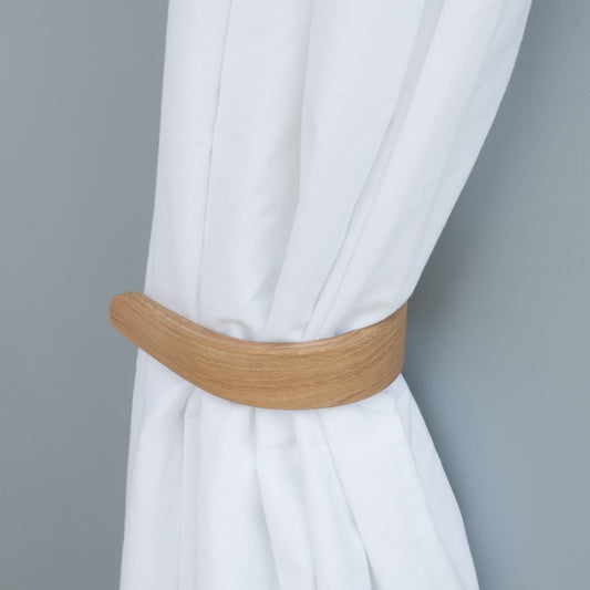 Wooden curtain holdbacks