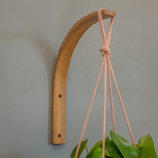 Wooden wall bracket | minimalist scandi plant hanger | curved wood light bracket