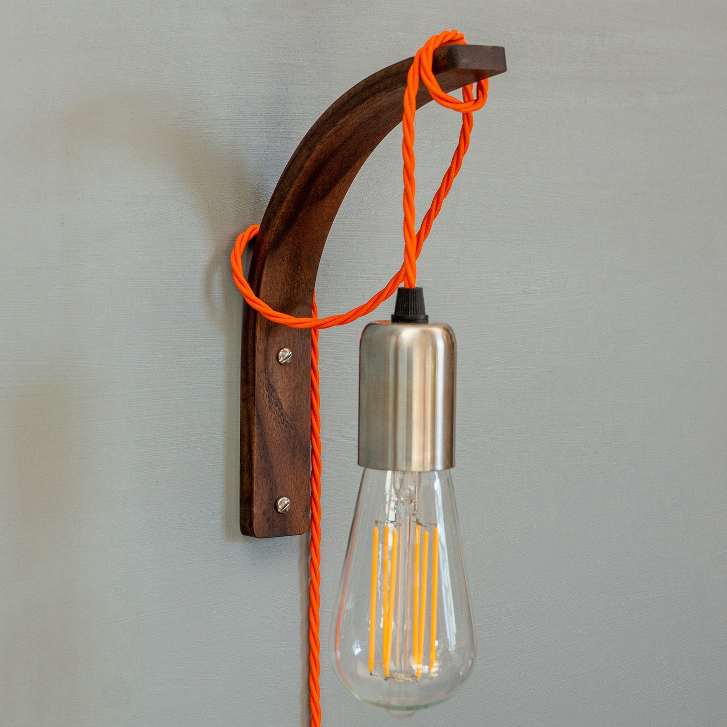 Wooden wall bracket | minimalist scandi plant hanger | curved wood light bracket