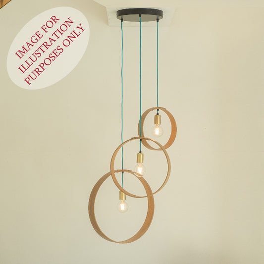 Oak Three Hoop Cluster Light